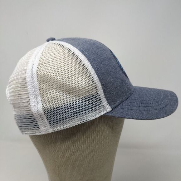 American Fishing Tackle Company Men's Snapback Mesh Back Hat Blue White Logo - Picture 6 of 11